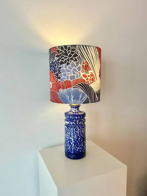 Ceramic vase lamp veb haldensleben – gdr | unique recycled piece