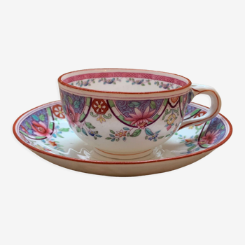 Tasse et sous-tasse en porcelaine anglaise Minton