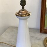 Opaline and brass table lamp