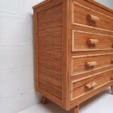 Rattan chest of drawers 60s-70s