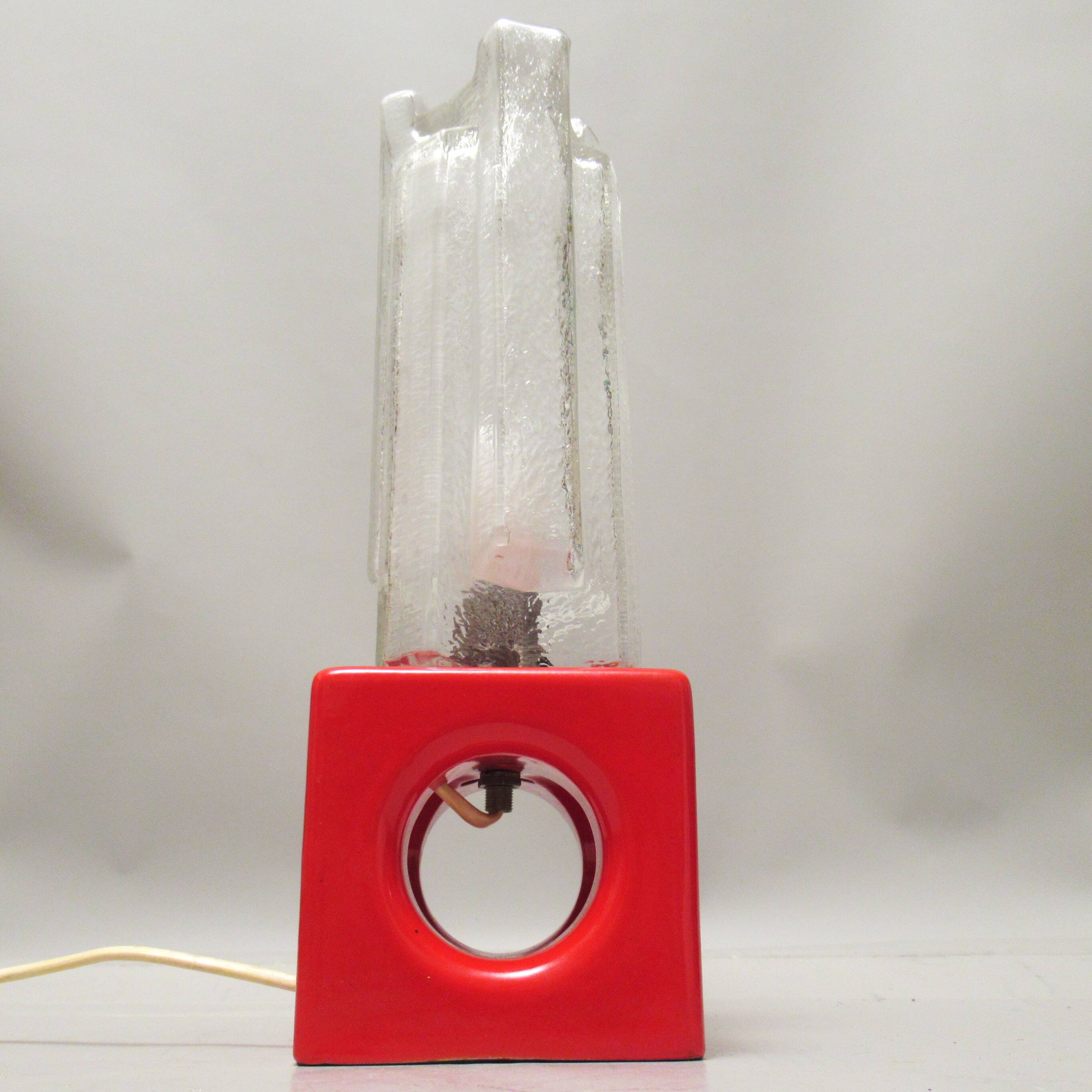 Vintage ceramic and glass lamp from the 1960s.