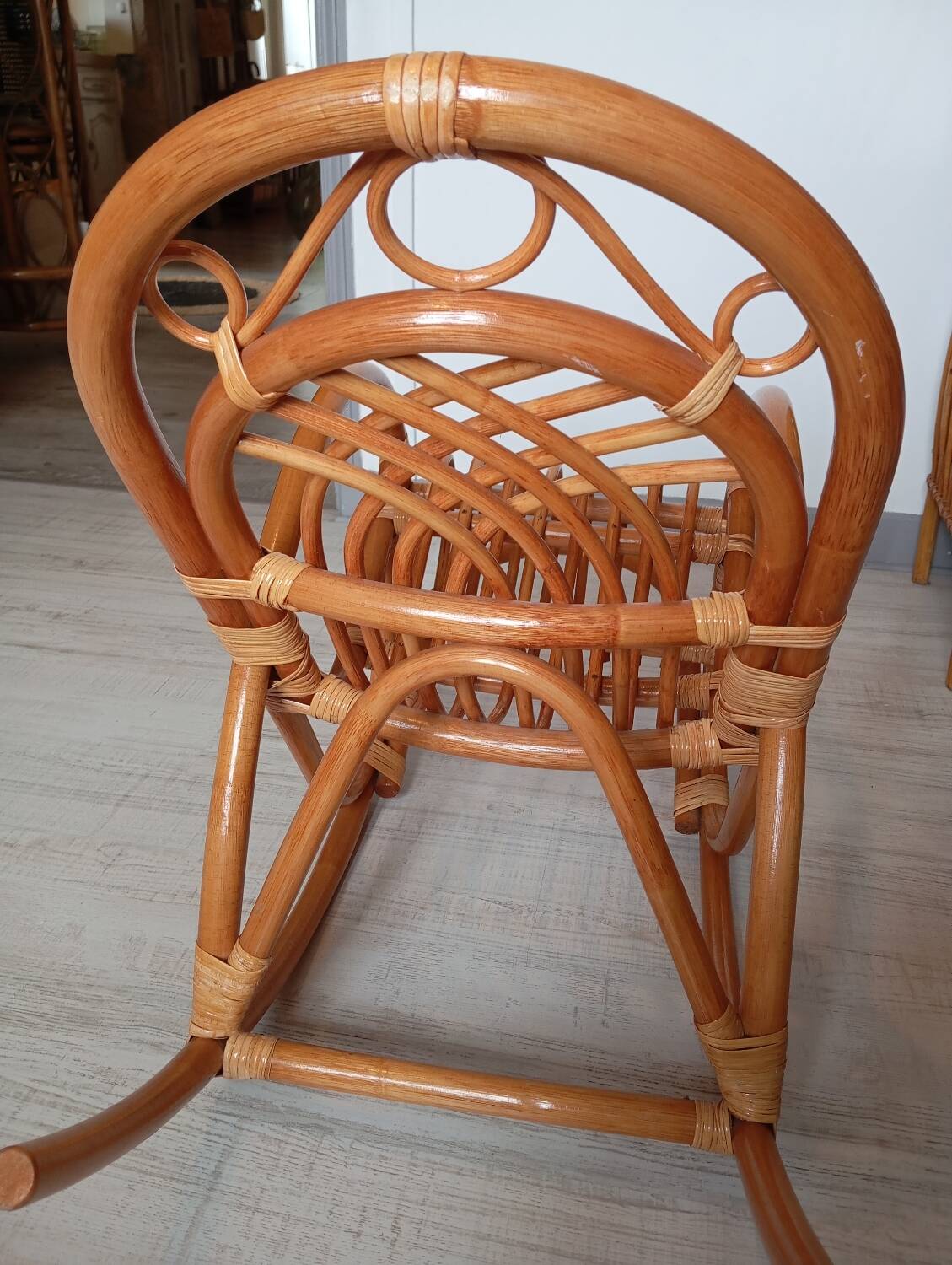 Children's rattan rocking chair