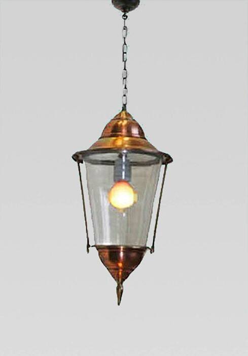 Lanterne suspendue victorienne en cuivre