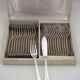 Christofle America, Art Deco 12 fish cutlery, 24 pieces silver-plated metal.