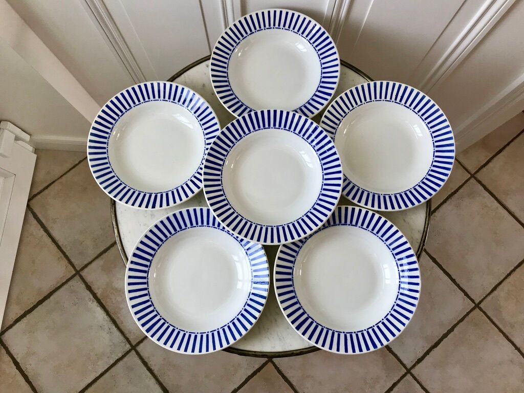 Lot of 6 hollow plates digoin sarreguemines model "monique" 30s