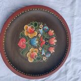 Hand-painted wooden plate from vintage karnten Austria