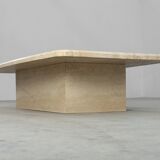 Sculptural organic travertine coffee table, France 1980s
