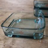 3 Coupelles en verre vert bleu pour IHQ Dansk Designs Danemark 60's