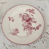 Assiette plate Art Nouveau fin 19e U&C Sarreguemines Digoin modèle Fontange