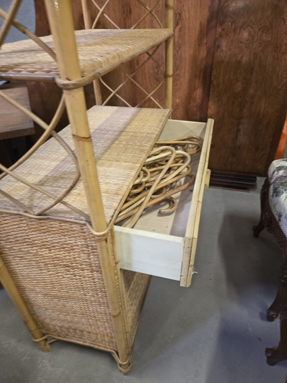 Rattan bookshelf