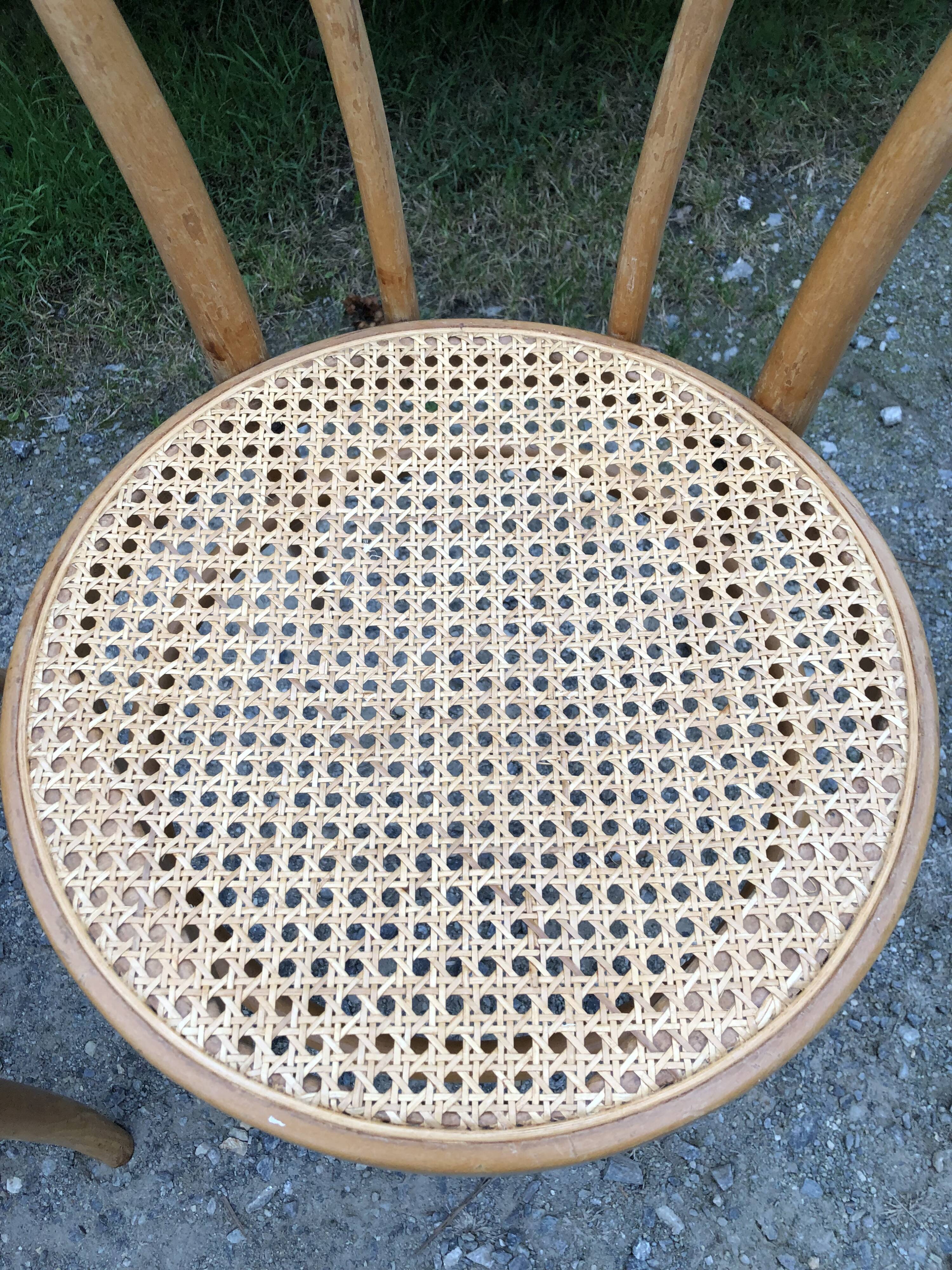 4 chaises bistrot vintage cannées