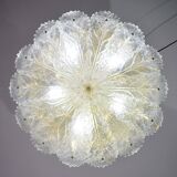 Splendid large size Italian Murano glass yellow and transparent ceiling light