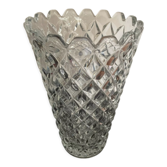 Chiseled crystal vase