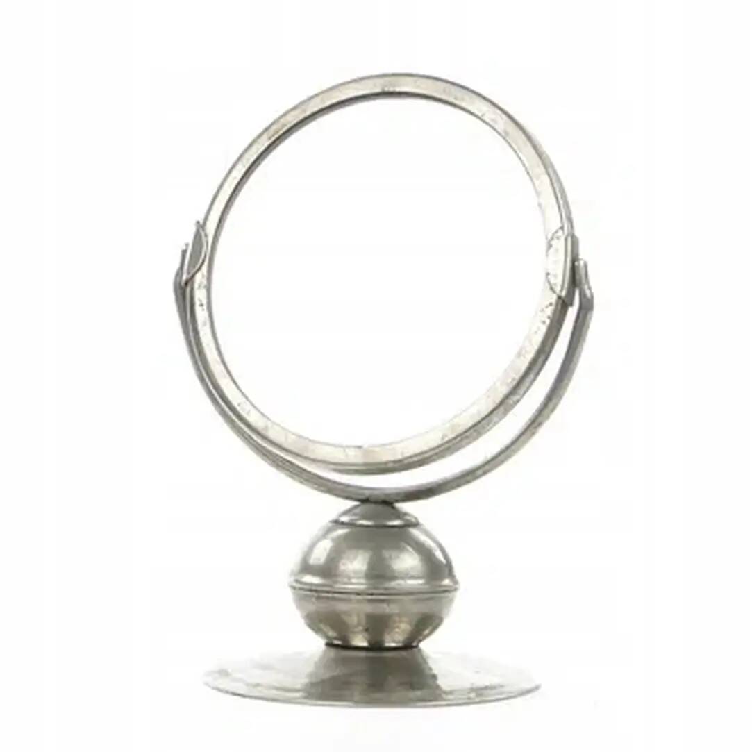 Art deco mirror, nickel-plated brass, Poland, 1950s