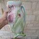 Art Nouveau barbotine vase Gerber Prestige Paris with floral decoration