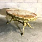 Table basse marbre et laiton