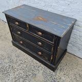 Old chest of drawers four drawers patina black