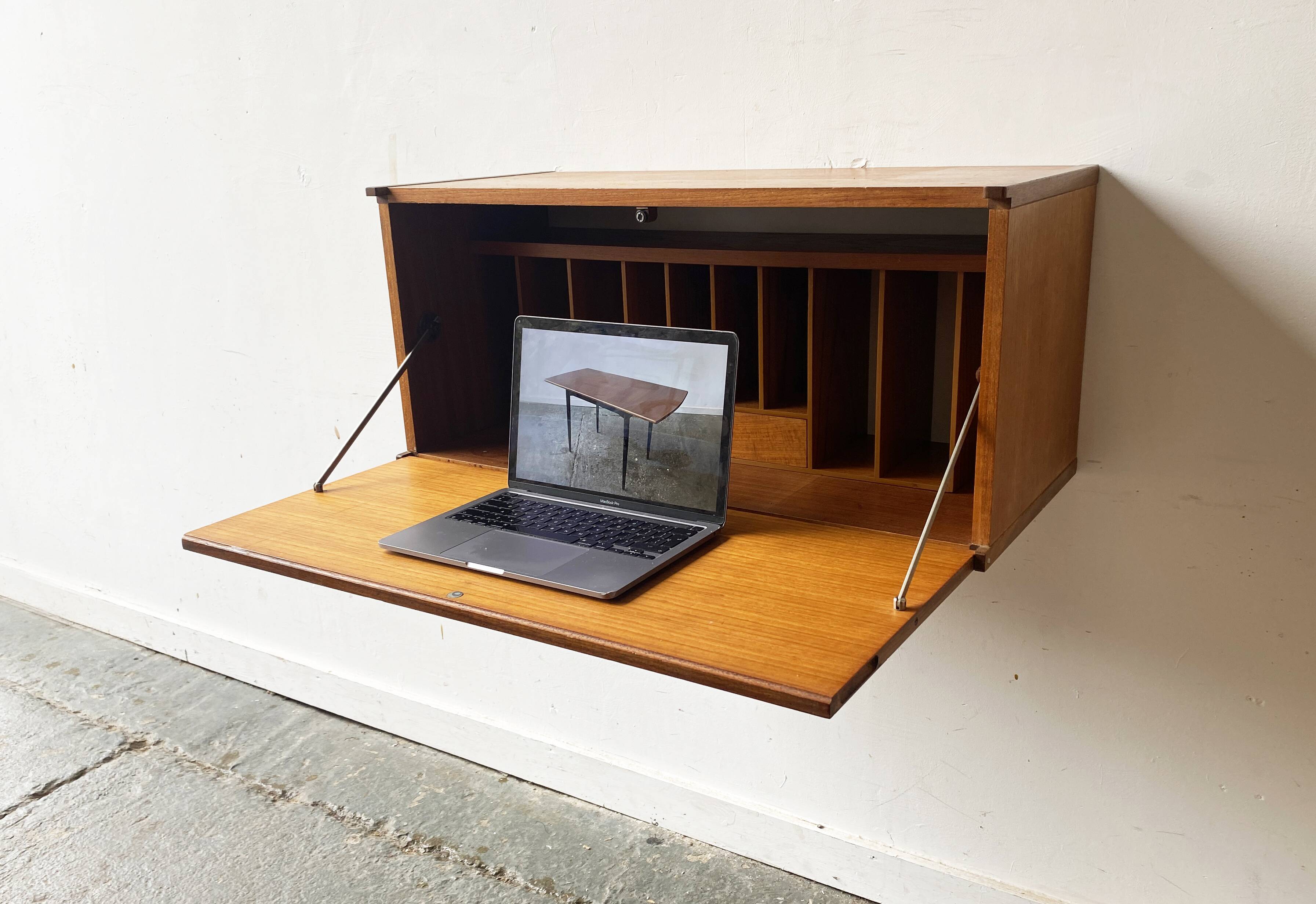 Mid-Century Modern wall mounted desk unit by Beaver and Tapley
