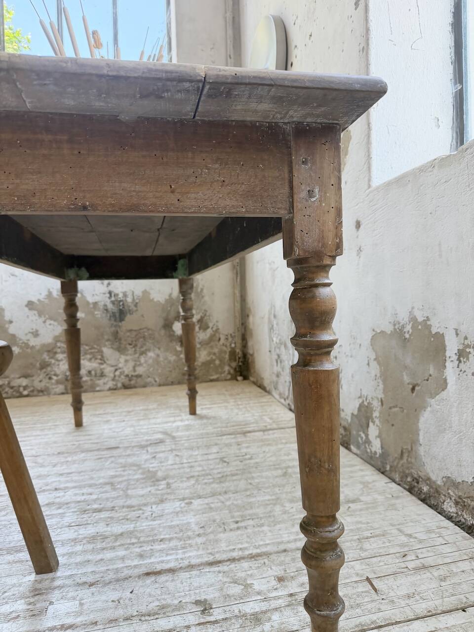 Table de ferme, bistrot en hêtre 1900