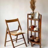 Rattan angle shelves