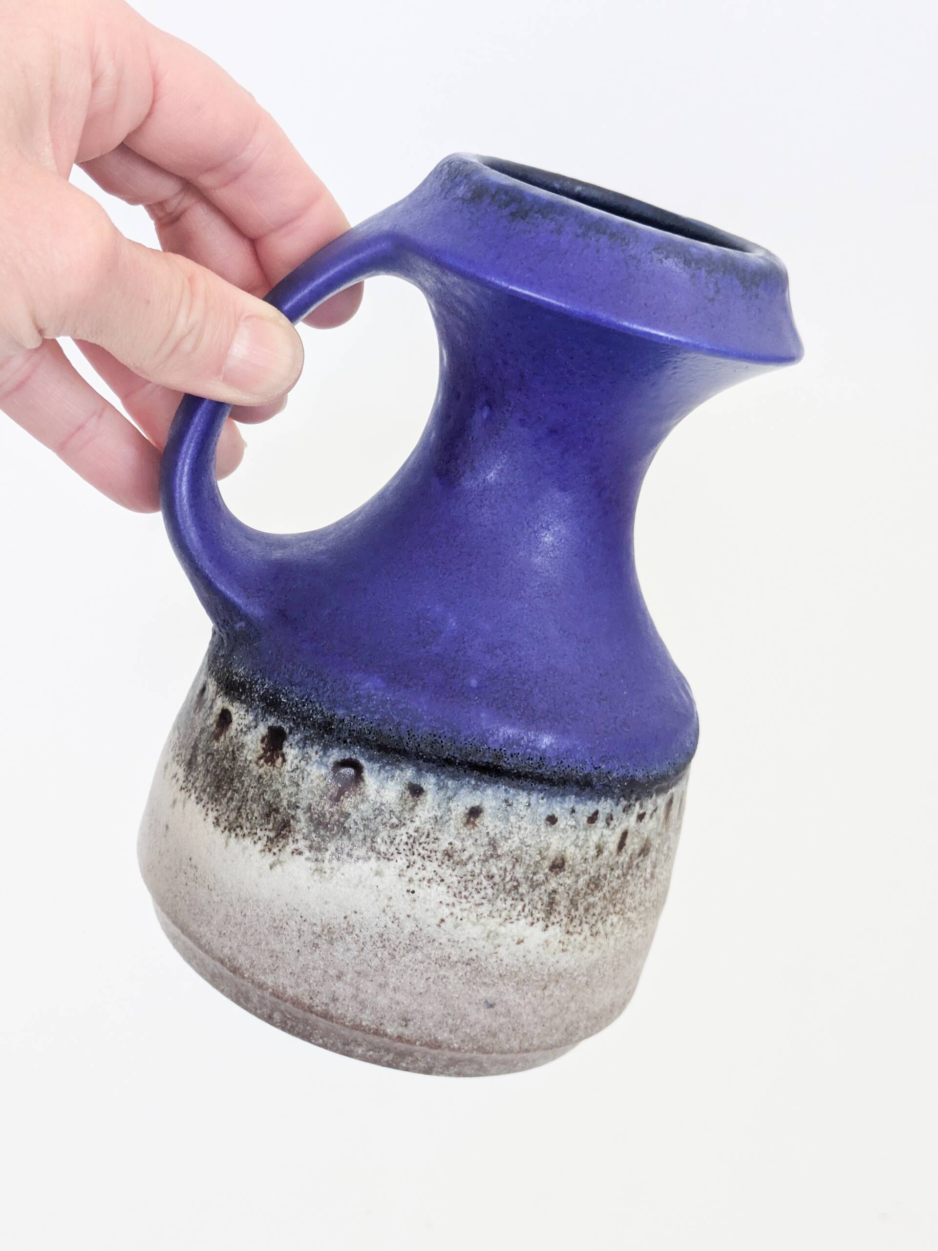 Vase Jug Steuler Ceramics West Germany Cobalt Blue 1960s