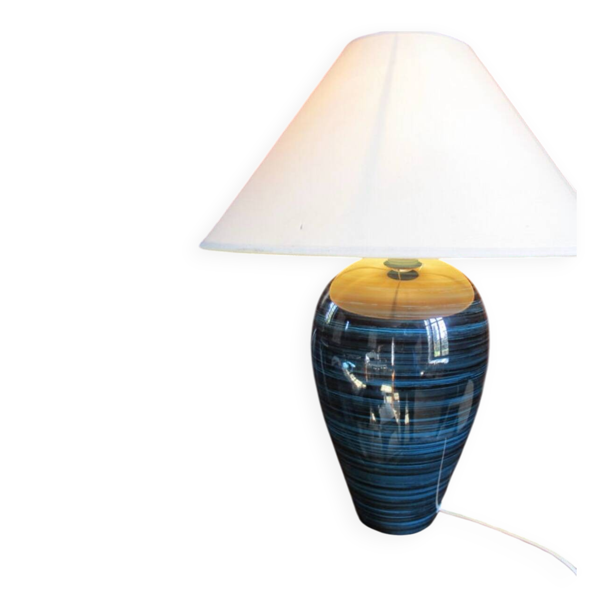 Blue ceramic lamp base