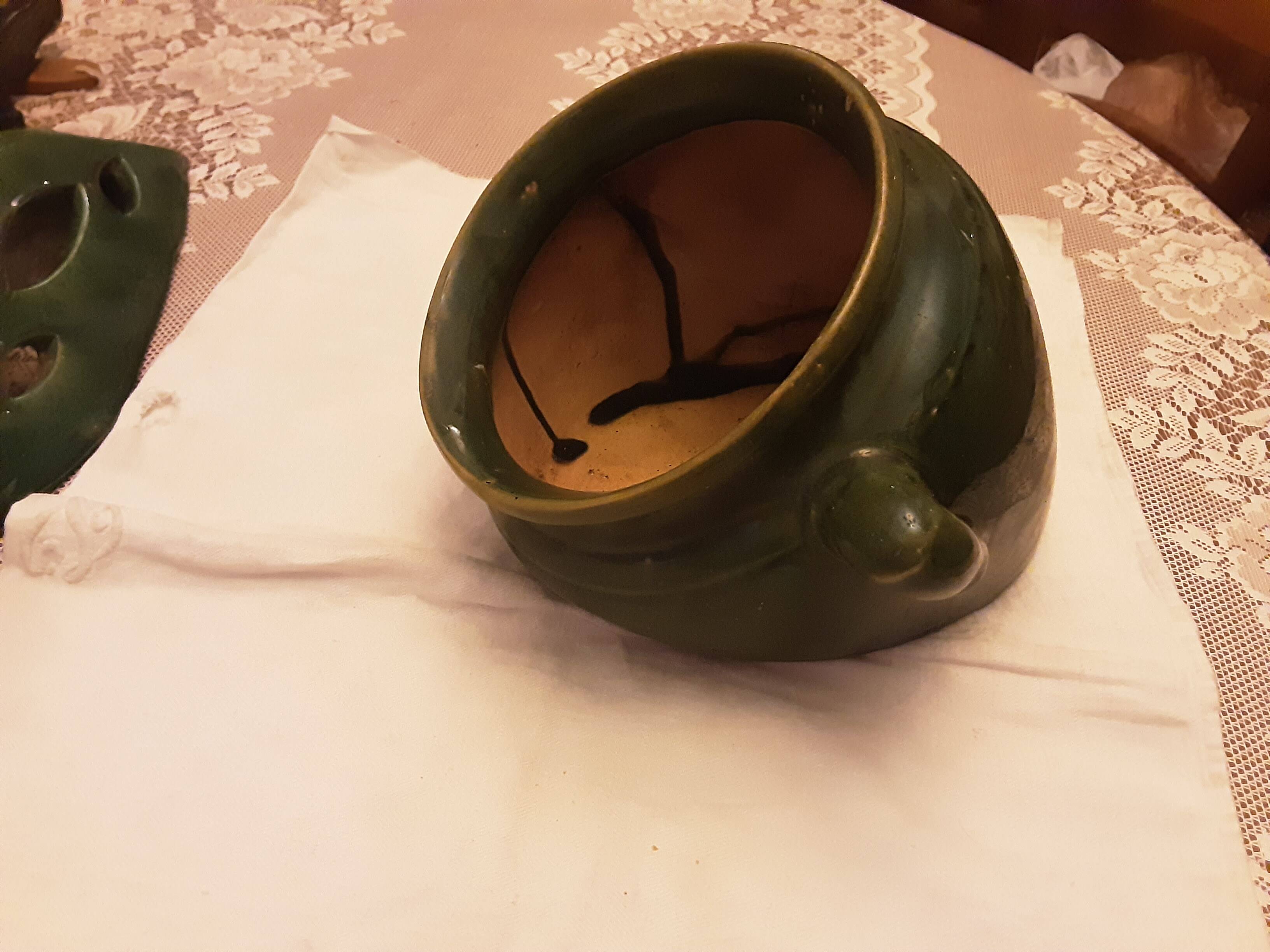 CACHE POT POTTERY DIEULEFIT DROME GREEN