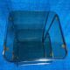 Vintage 1970s coffee table square chrome base u-shaped oval profile