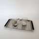 Vintage Stainless Steel With Wood Handles Serving Platter