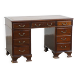 English desk with leather desk top and 9 drawers