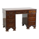 Bureau anglais 9 tiroirs en bois et cuir