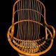 70s rattan and bamboo swivel chair