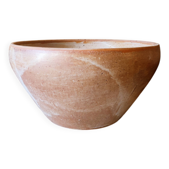 Hand-turned stoneware salad bowl