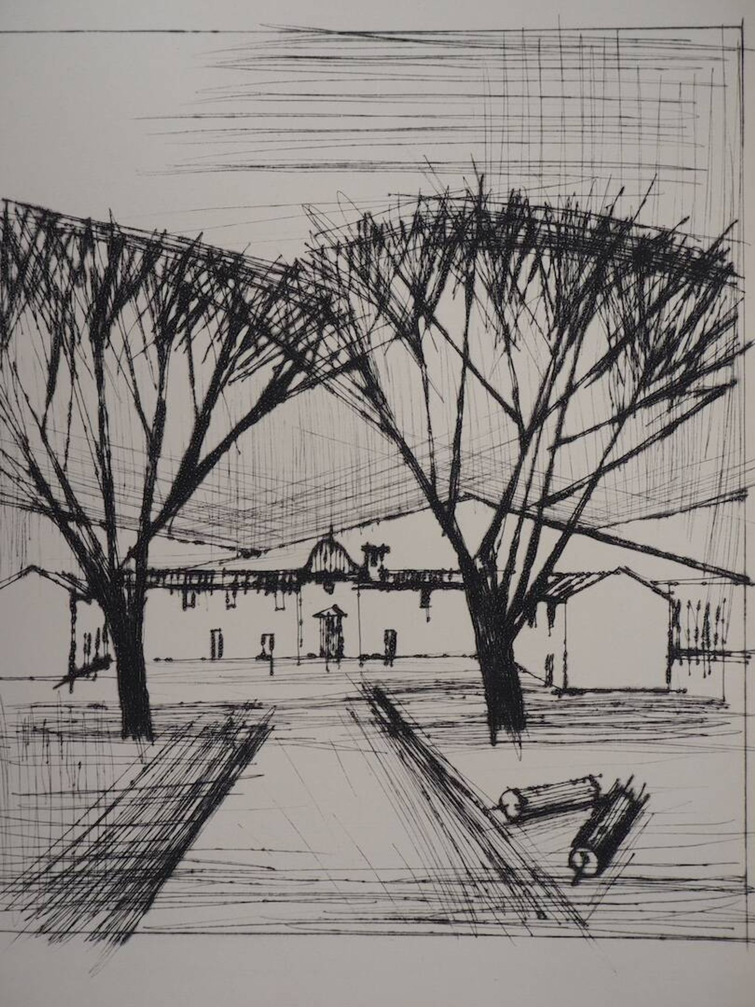 Bernard Buffet: The Entrance to the Castle - Original Engraving