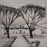 Bernard Buffet: The Entrance to the Castle - Original Engraving