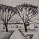 Bernard Buffet: The Entrance to the Castle - Original Engraving