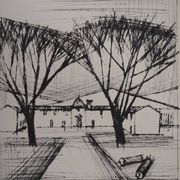 Bernard Buffet: The Entrance to the Castle - Original Engraving