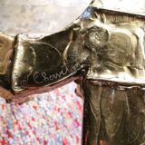 Bronze and glass design table by Alain Chervet