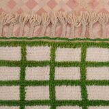 Moroccan Berber rug with reverse checkered pattern in green