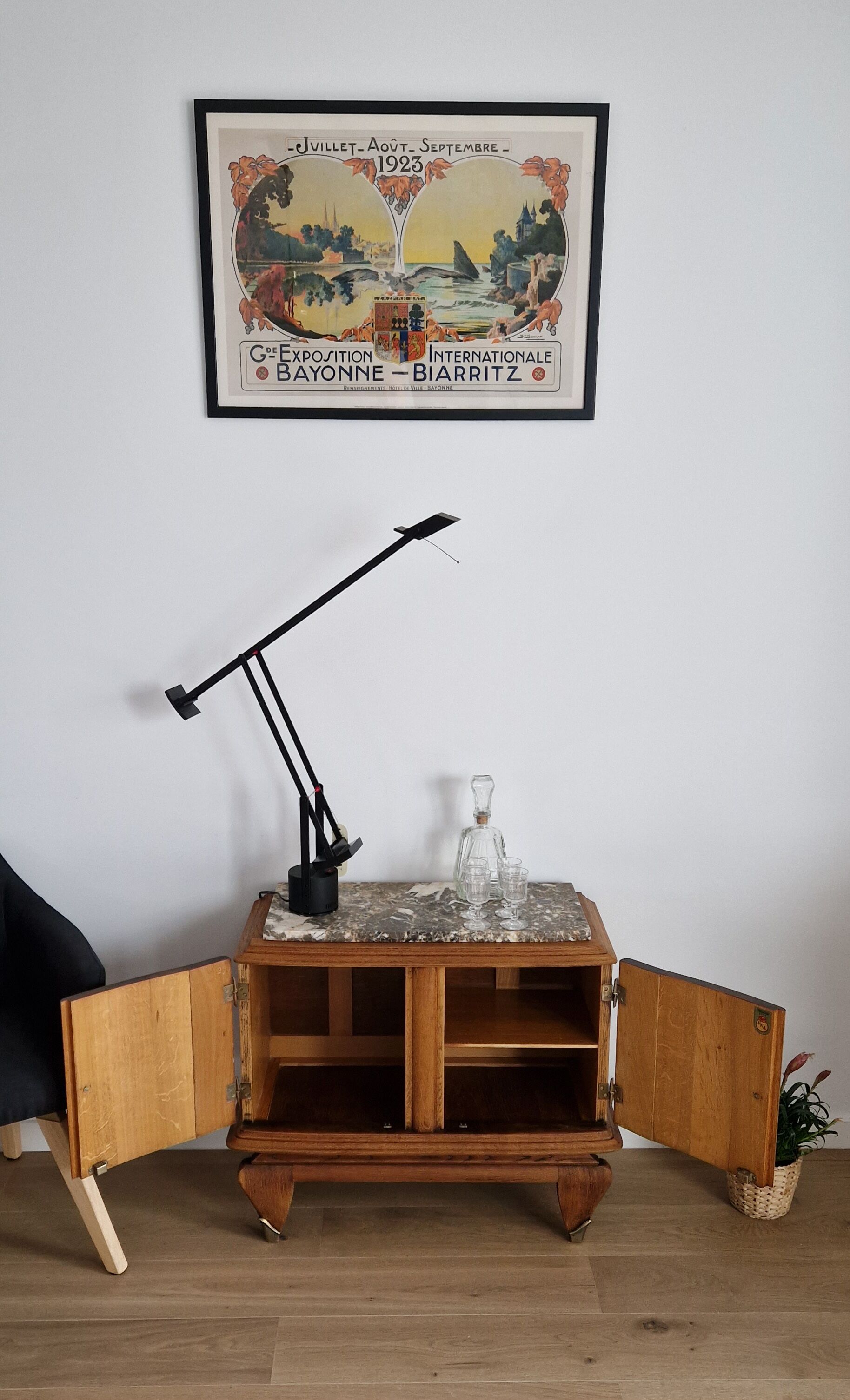 Oak bar furniture art deco style