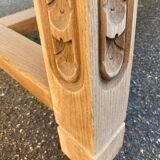 Renovated 19th-century Breton farmhouse dining table, extendable, in oak, 200-290 cm.