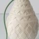 Lampe de table Art déco Charles Catteau Boch Frères  « Ananas » avec abat-jour en soie Ikat neuve
