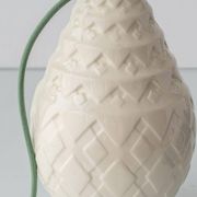 Art Deco table lamp by Charles Catteau for Boch Frères "Pineapple" with new Ikat silk shade.