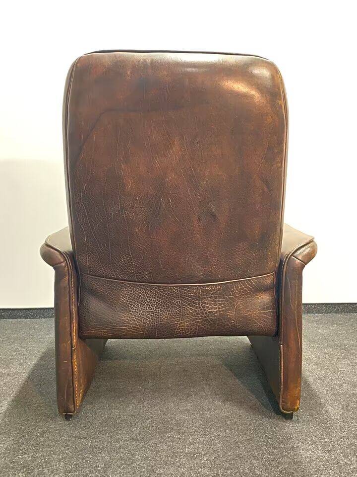 Vintage Brown Leather De Sede Ds 50 leather arm chair from 1970's