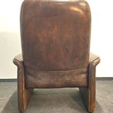 Vintage Brown Leather De Sede Ds 50 leather arm chair from 1970's