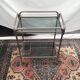 Dessert on wheels with removable tray in chrome metal and smoked glass