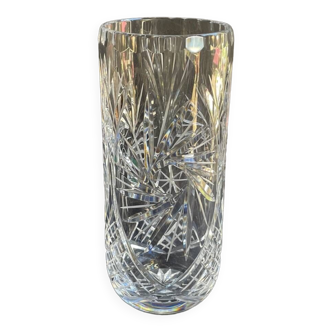 Cylindrical vase – handmade cut crystal