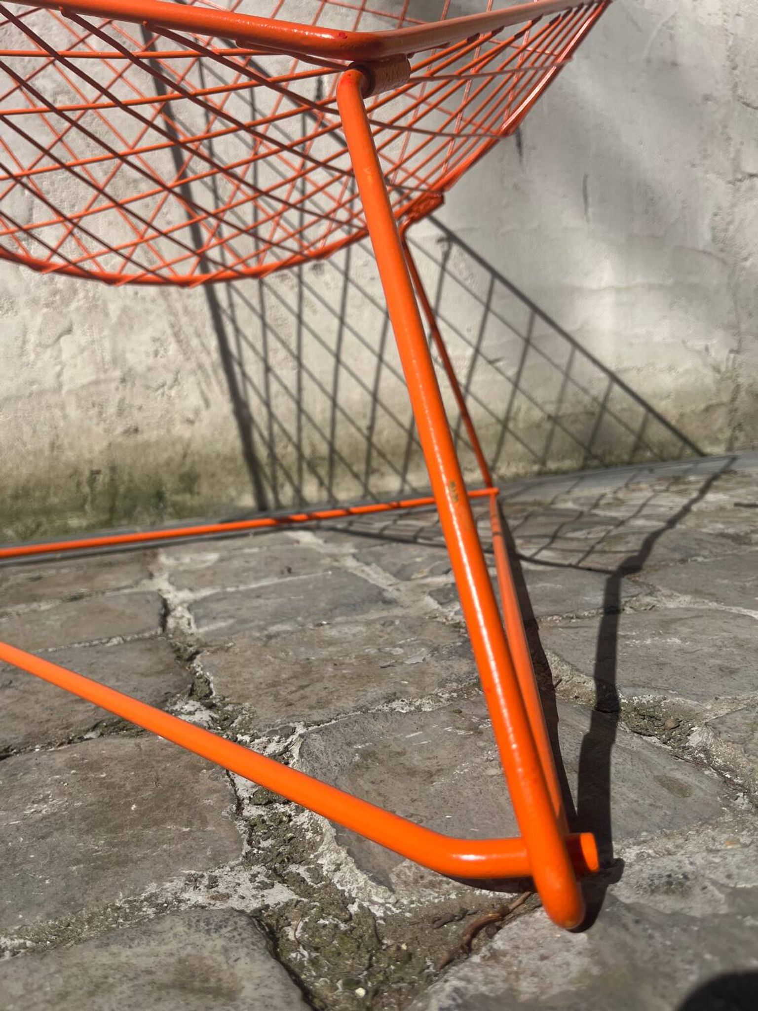 Orange lattice armchair