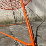 Orange lattice armchair
