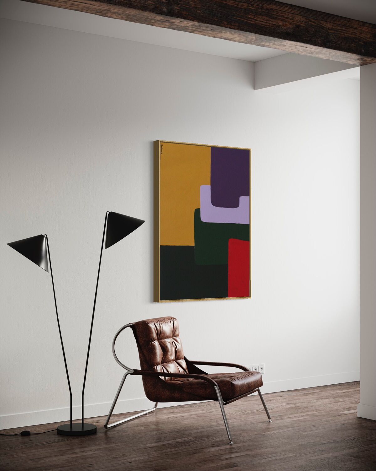 Large colorful painting 130x97 cm